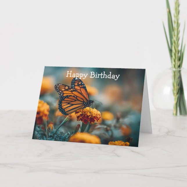 Butterfly on a Marigold Card (Front)