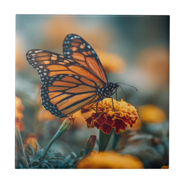 Butterfly on a Marigold Tile (Front)