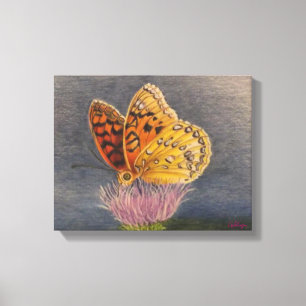 Butterfly on a Thistle Canvas Print