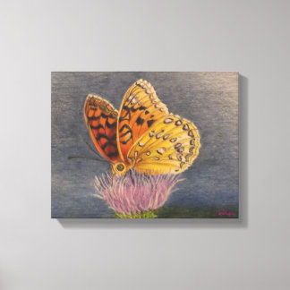 Butterfly on a Thistle Canvas Print