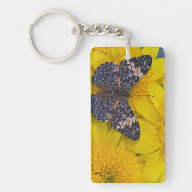 Butterfly on a Yellow Flower Keychain (Front)
