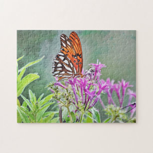 Butterfly on Beautiful Flowers Puzzle