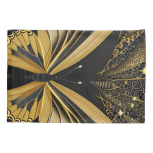 Butterfly on Black Pillowcase