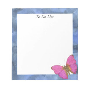 Butterfly on Blue Watercolor Notepad