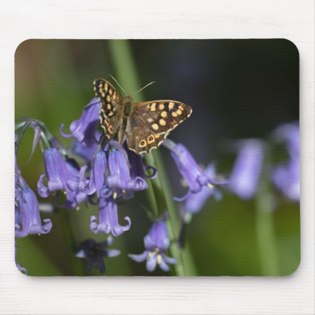 Butterfly on Bluebells Mouse Pad (Front)