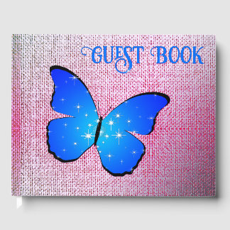 Butterfly on Burlap Guest Book