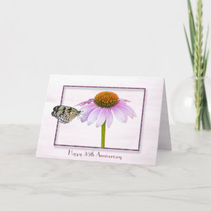 Butterfly on Cone Flower 35th Anniversary Card