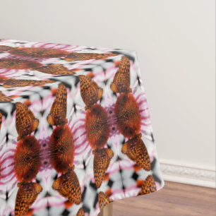Butterfly On Coneflower Abstract Pattern Tablecloth
