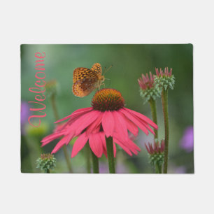 Butterfly On Coneflower Doormat