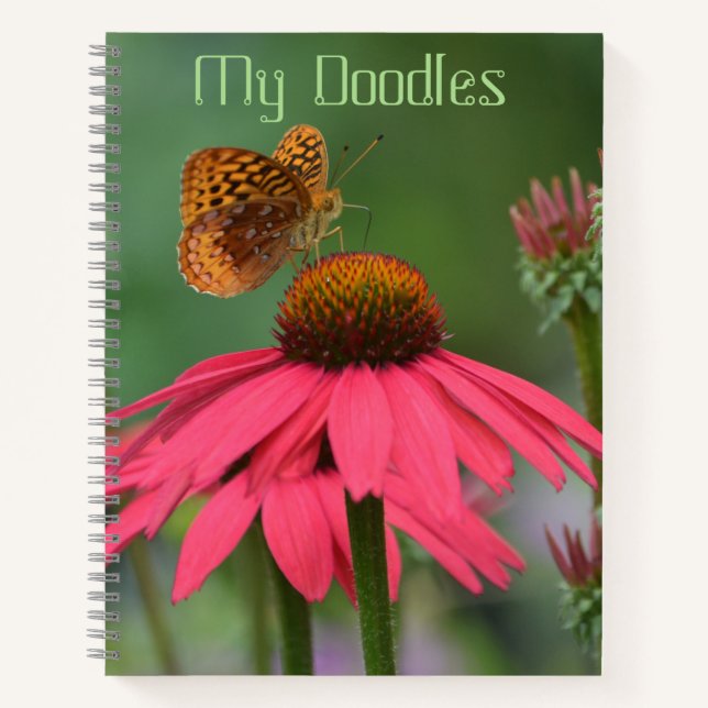 Butterfly On Coneflower Sketchbook Notebook (Front)