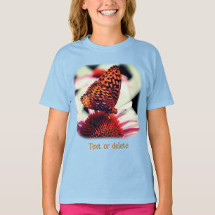 Butterfly On Echinacea Flower Nature  T-Shirt