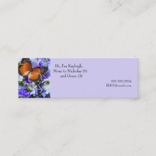 Butterfly on fairy primroses Mom Mini Business Card