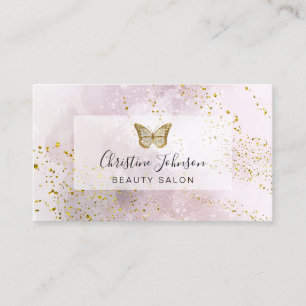 butterfly on FAUX glitter watercolor Business Card