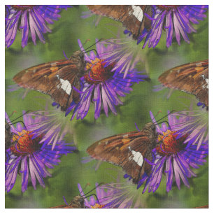 Butterfly On Flower Nature Art  Fabric