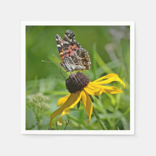 Butterfly on Flower Paper Napkin