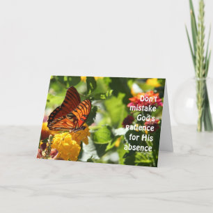 Butterfly on Flowers, Deuteronomy Verse, Easter Holiday Card