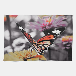Butterfly on Flowers Kitchen Towel