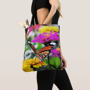 Butterfly on Flowers Tote Bag