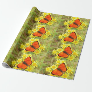 Butterfly On Flowers Wrapping Paper
