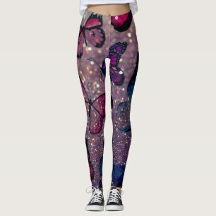 Butterfly on Glitter Leggings