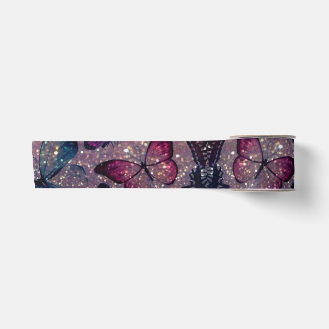 Butterfly on Glitter Satin Ribbon (Front)