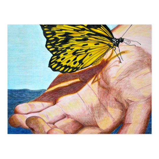 Butterfly on Hand Postcard