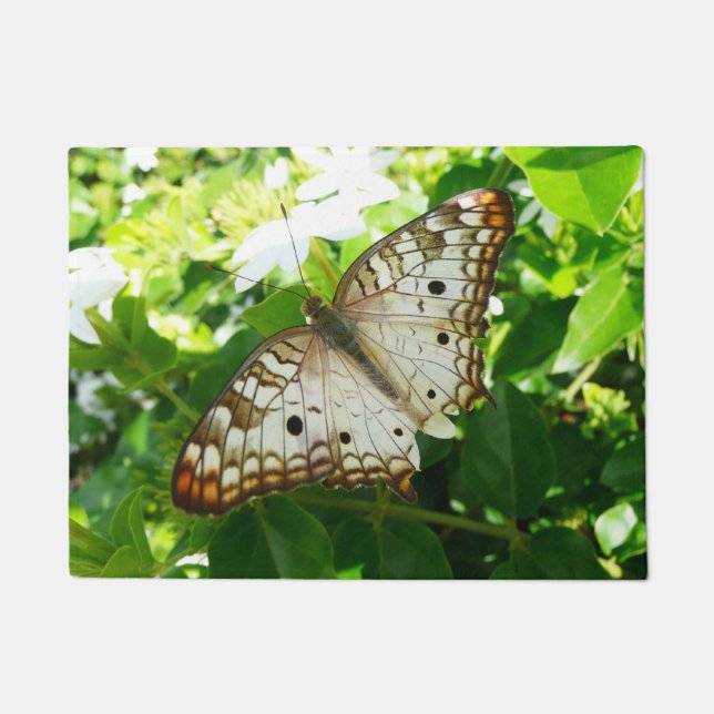 Butterfly on Jasmine Tropical Nature Photography Doormat (Front)