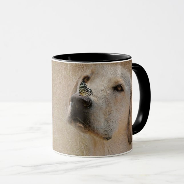 Butterfly on Labrador Retriever  Mug (Front Right)