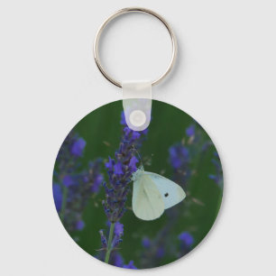 Butterfly on Lavender Keychain