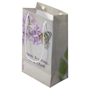 butterfly on lilac small gift bag