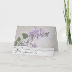 Butterfly On Lilac Sympathy Card