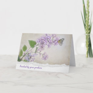 Butterfly on Lilacs Thank You Card
