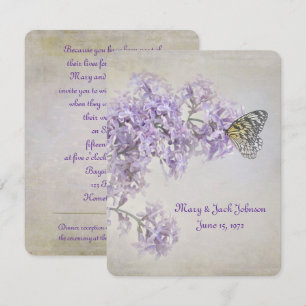 Butterfly on Lilacs Vow Renewal Invitation