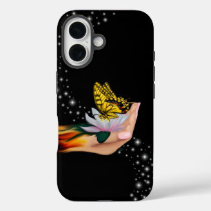 Butterfly on Lotus Bloom iPhone 16 Case