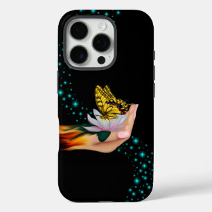 Butterfly on Lotus Bloom iPhone 16 Pro Case