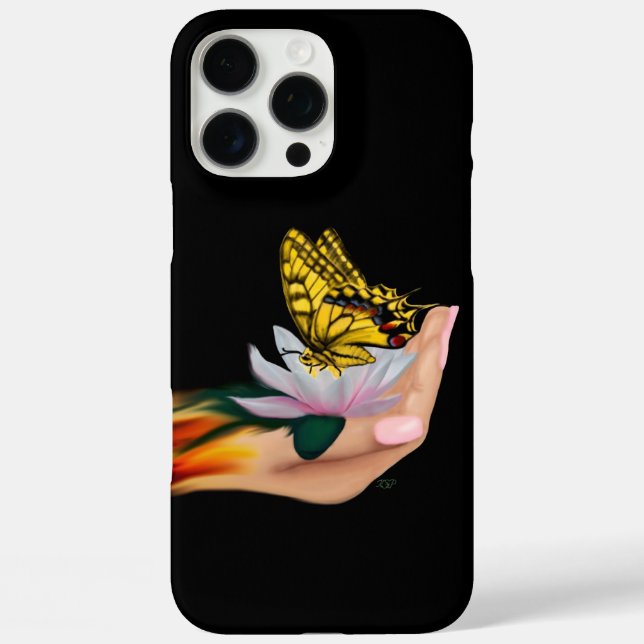 Butterfly on Lotus Bloom Case-Mate iPhone Case (Back)