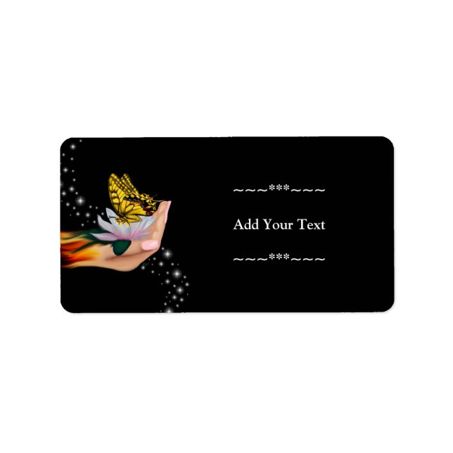 Butterfly on Lotus Bloom Label (Front)
