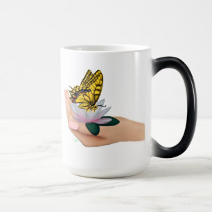 Butterfly on Lotus Bloom Magic Mug