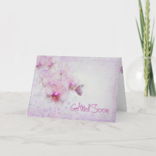 butterfly on orchid for get well card