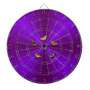 Butterfly on Pink Rainbow-Art Dartboard