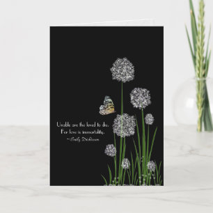 Butterfly on Puff flower sympathy Card