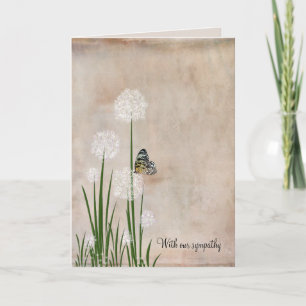 Butterfly on Puff Flower Sympathy Card