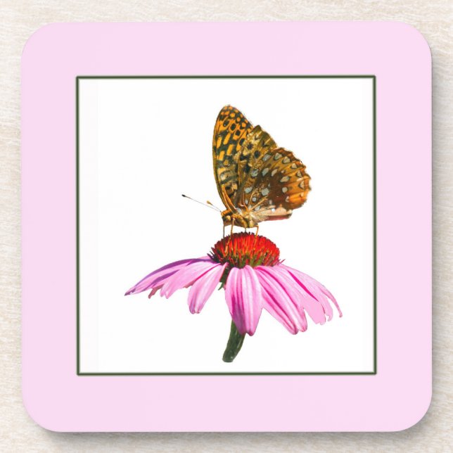 Butterfly On Purple Coneflower Coaster (Front)