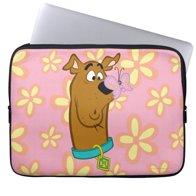 Butterfly On Scooby-Doo's Nose Laptop Sleeve (Front)
