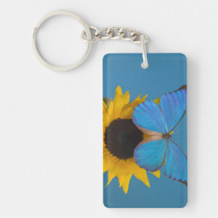Butterfly on Sunflower Keychain