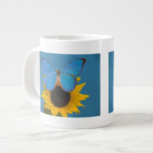 Butterfly on Sunflower Large Coffee Mug