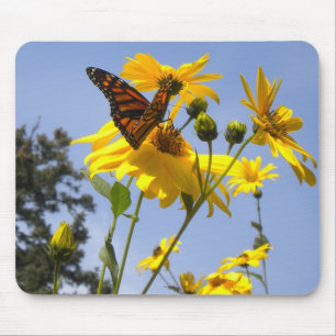 Butterfly on the Sunflower mouse pad