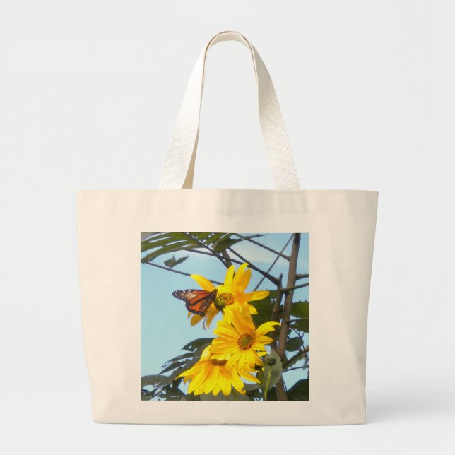 Butterfly on the Sunflower Tote Bag (Front)