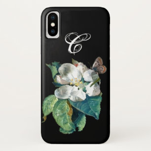 BUTTERFLY ON THE WHITE FLOWER , FLORAL MONOGRAM Case-Mate iPhone CASE