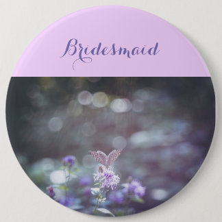 Butterfly on the wild flowers 6 inch round button